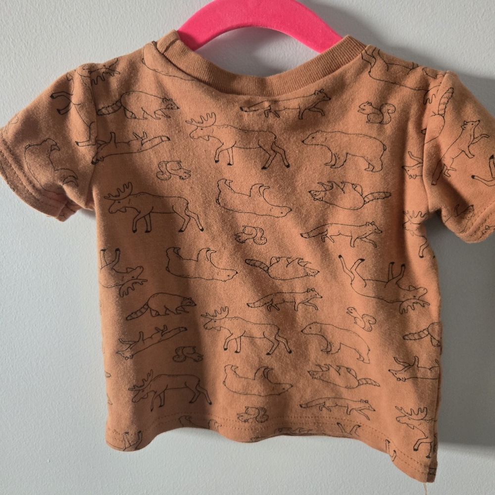 Kids Animal Print Brown T-Shirt